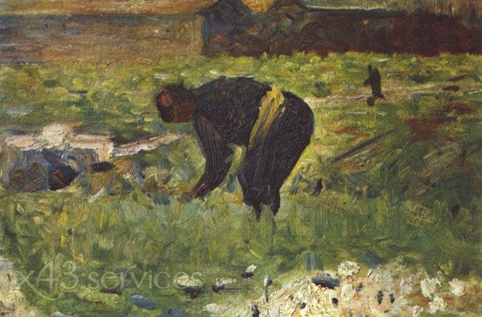 Georges Seurat - Bauer bei der Arbeit - Farmer at work - zum Schließen ins Bild klicken